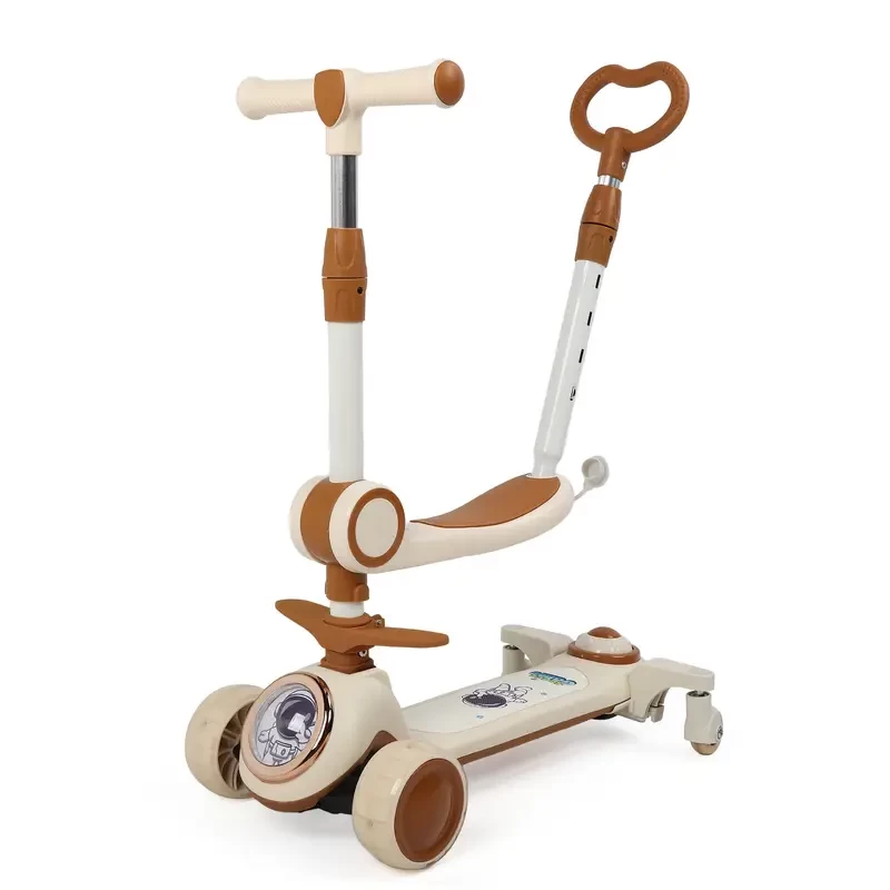 3-in-1 Sit-stand Scooter For Kids 3-12 With Safety T-bar, Adjustable Handlebar, One-Button Folding - For Boys Girls Aged 3-12 - Suitable For Outdoor Play & Exercise - Great, Gift For Birthday & Holida