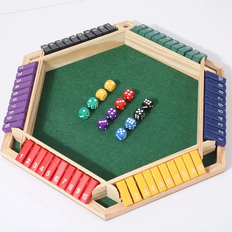 Wooden Box Dice Game People, Upgraded Desktop Board Game, Comes With 12 Dice, Travel Version Suitable For Family Entertainment Parties, Bars, Thanksgiving/Christmas/New Year Gifts, Details Shape And C