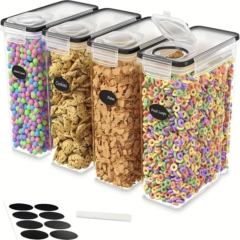 EXTRA Large | Airtight] 4pcs EXTRA Large Airtight Food Storage Containers | BPA-Free Plastic Container for Pantry Organization And Canister for Grain, Nuts, Flour And Rice, Kitchen Organizers And Stor