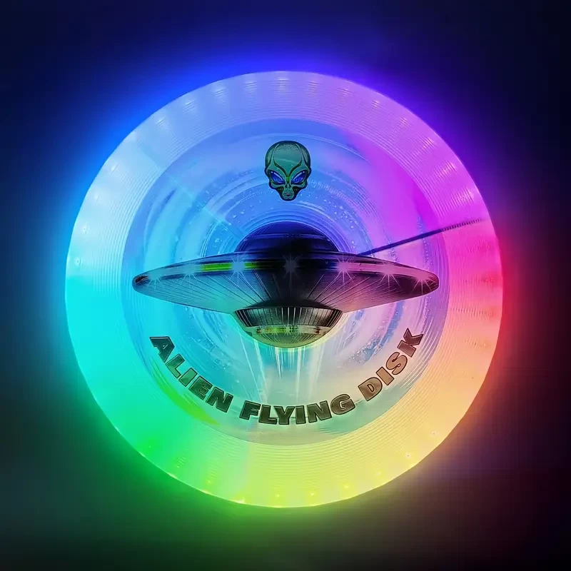 LED Flying Disc - 10 Million Colors 38 RGB LEDs, 12 Modes, Rechargeable, 175g, Soft Flying Disc, Adult/Men/Boys/Teen Birthday, Suitable For Outdoor, Lawn, Camping Games, Gifts, White, Holiday Exclusiv