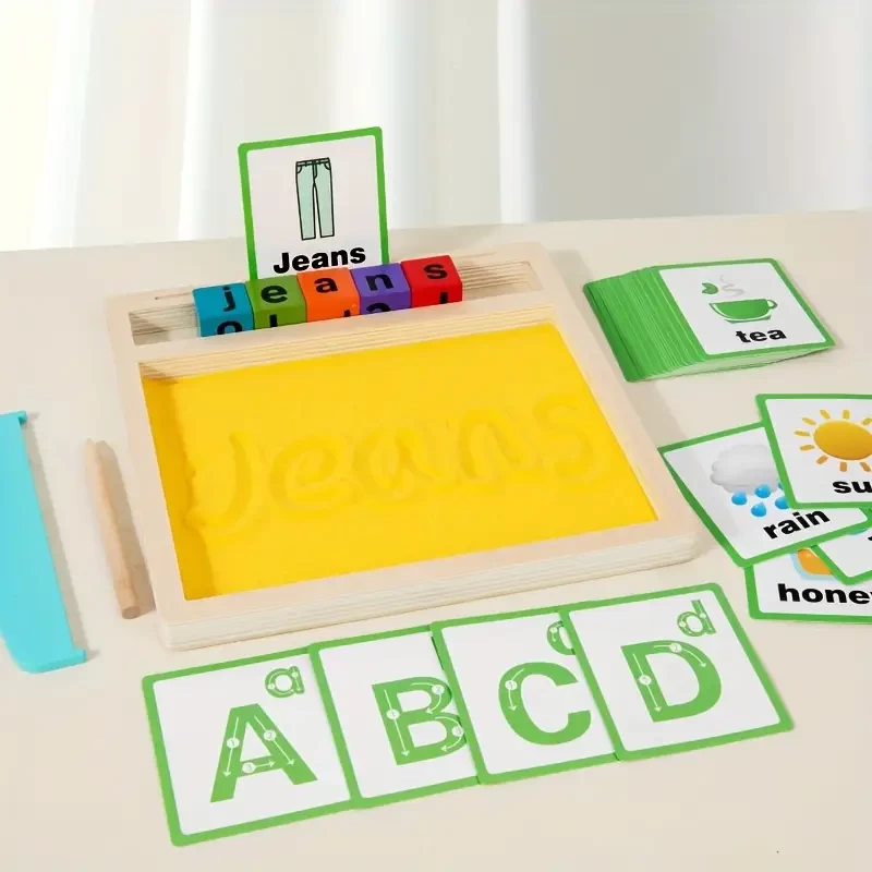 Letter Sand Tray For Words, Early Math Education, Letter Recognition, Preschool Calligraphy Practice With Grip Training. An Enlightenment Toy For Children Aged 3 To 6. A Perfect Gift. Kids Toy.