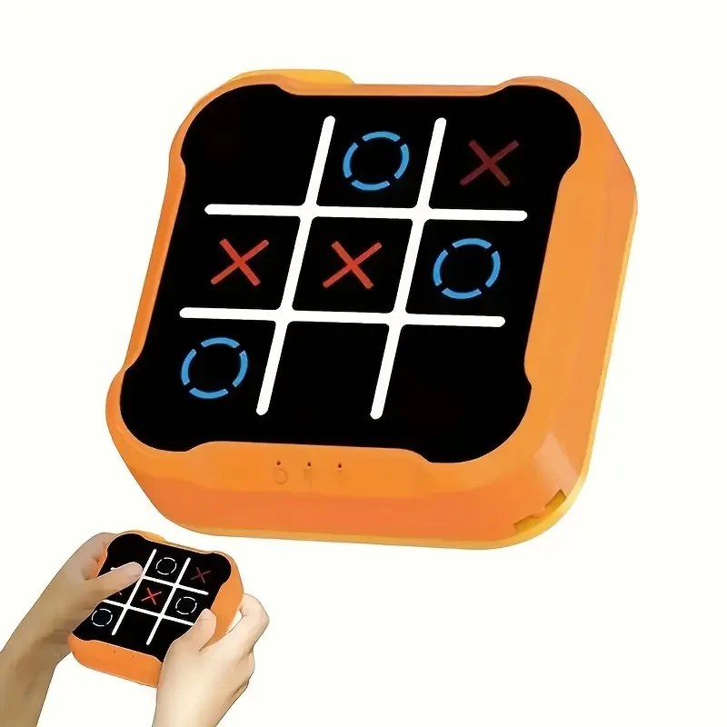 Tic Tac Toe Game Console: 4-in-1 Sensory Handheld Puzzle Game Console For Ages 6 7 8 9 10 11 12 - Portable Travel Game Gift - Electronic Toys For Boys And Girls Ages 6-12